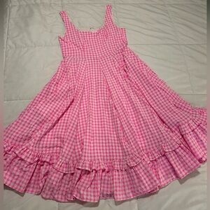 JessaKae Pink Gingham Midi Dress